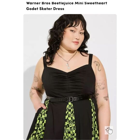 Warner Bros x torrid Beetlejuice midi fit & flare Dress 2xl nwt - Picture 2 of 8
